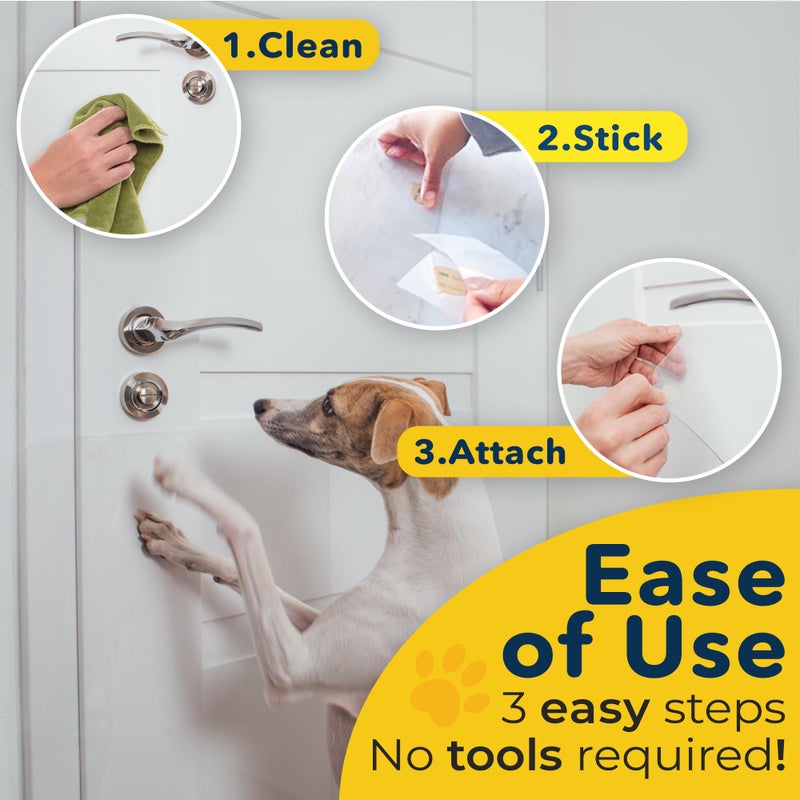 PROTECTO Heavy Duty Door Protector from Dog Scratching, 35 x 24â€ Clear Door Scratch Protector, Easy & Quick to Install on Window, Wall, Screen & Sliding Doors | Cat Scratch Guard for Indoors Outdoors - Image 4